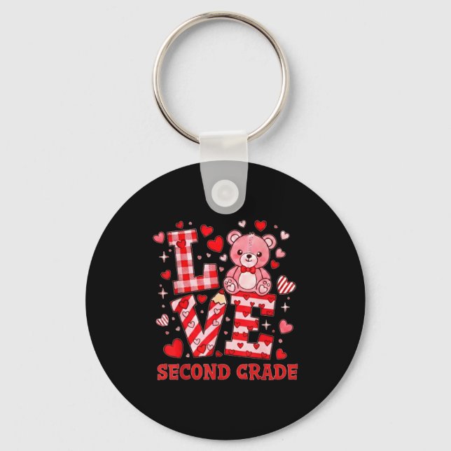 Valentine's Day Love Second Grade Teacher  Keychain (Front)