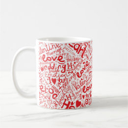 Valentine's Day Love Words Collage Coffee Mug