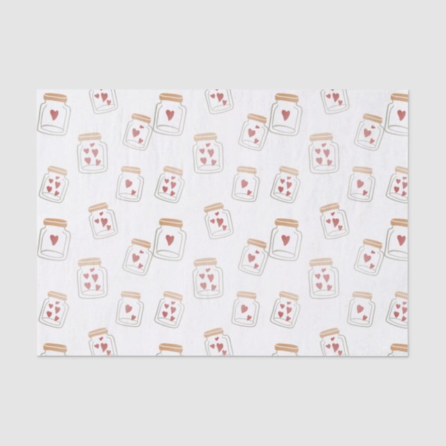 Valentine's Day Lovely Jars of Hearts  Tissue Paper (Front)