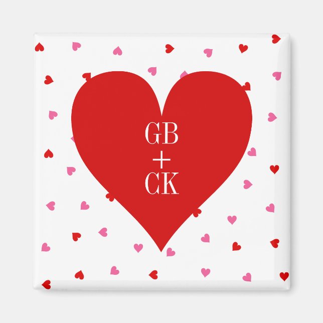 Valentine's Day Lover's Initials Magnets (Front)