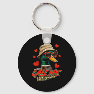 Valentine's Day Mallard Duck Hunting Hunter Camo C Keychain
