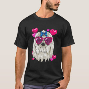 Valentines Day Maltese Heart Couples Maltese Dog T-Shirt