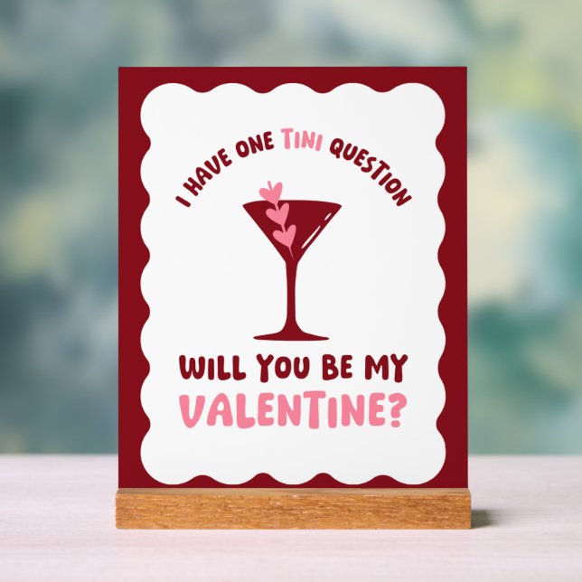 Valentine's Day Martini Station Galentine's Day Acrylic Sign (Neutral)