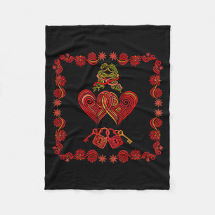 Valentines Day Matching Couple Heart Pajamas Men W Fleece Blanket