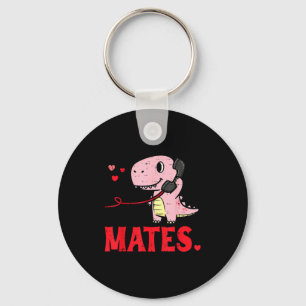 Valentines Day Matching Soulmates Mates Dino Coupl Keychain