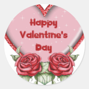 Valentines day material classic round sticker