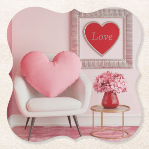  Valentine's Day Mid Century Modern Coaster Set