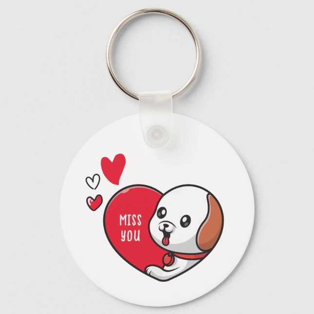 Valentine's Day, Miss you Keychain (Front)