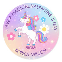 Valentine's Day Modern Gift with Cute Unicorn