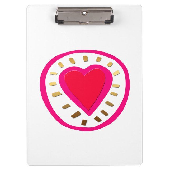 Valentine's Day Modern Heart 1w Clipboard (Front)