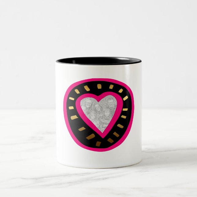 Valentine's Day Modern Heart Template Mug (Center)