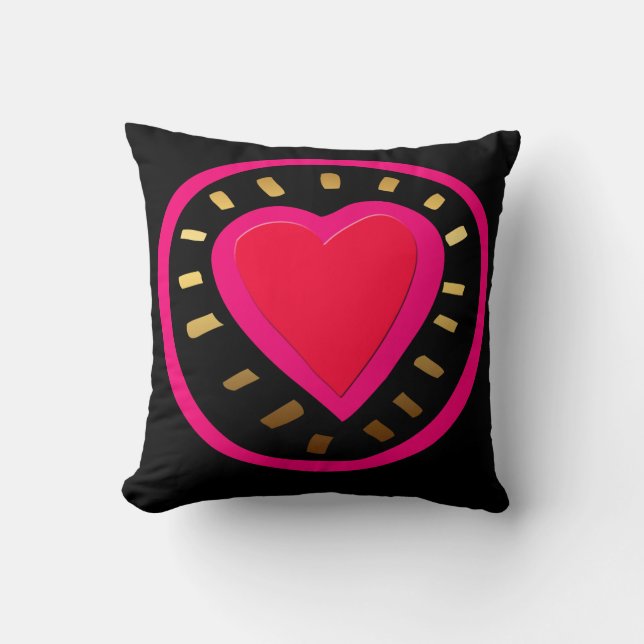Valentine's Day Modern Pink Heart 1 Pillow (Front)