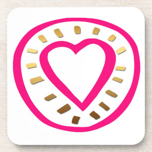 Valentine's Day - Modern Pink Heart 2 Coasters