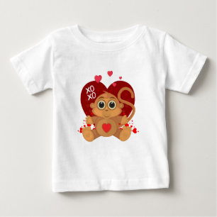 Valentine's Day Monkey  Baby T-Shirt