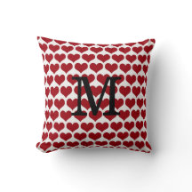 Valentine's Day Monogram Heart Pillow