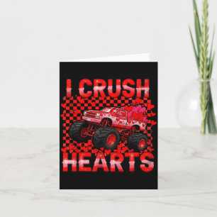 Valentines Day Monster Truck Crush Hearts Toddler Card