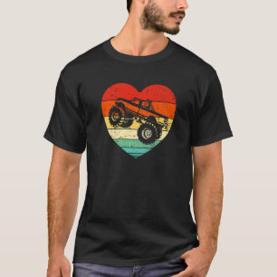Valentines Day Monster Truck Heart Retro Vintage B T-Shirt
