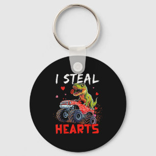 Valentines Day Monster Truck Trex Boy Toddler I St Keychain