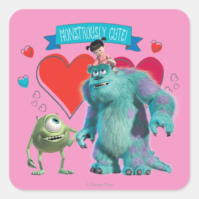 Valentine's Day - Monsters Inc. Square Sticker (Front)