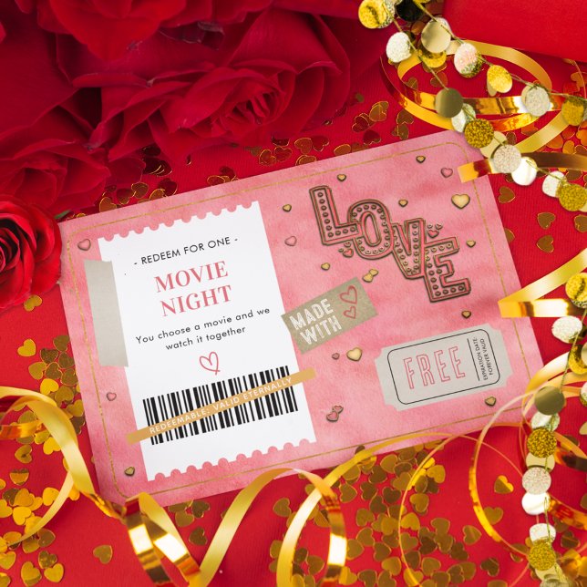 Valentine's Day Movie Night Love Couples Coupon (Creator Uploaded)