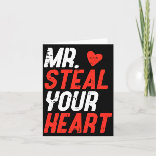 Valentines Day Mr Steal Your Heart Boys Kids Toddl Card