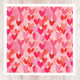 Valentines Day Multi Hearts Pattern Love Napkin