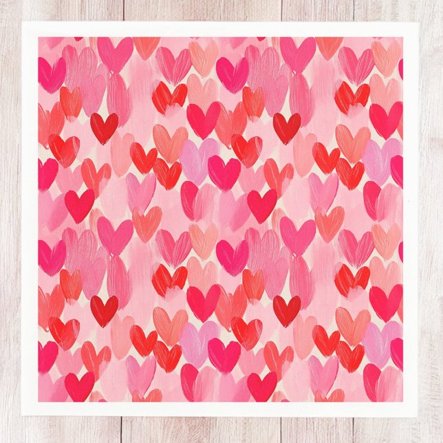 Valentines Day Multi Hearts Pattern Love Napkin (Creator Uploaded)