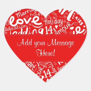 Valentine's Day Multi Word Art - Customize Heart Sticker