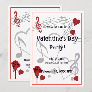 Valentine's Day Music Party Invitation
