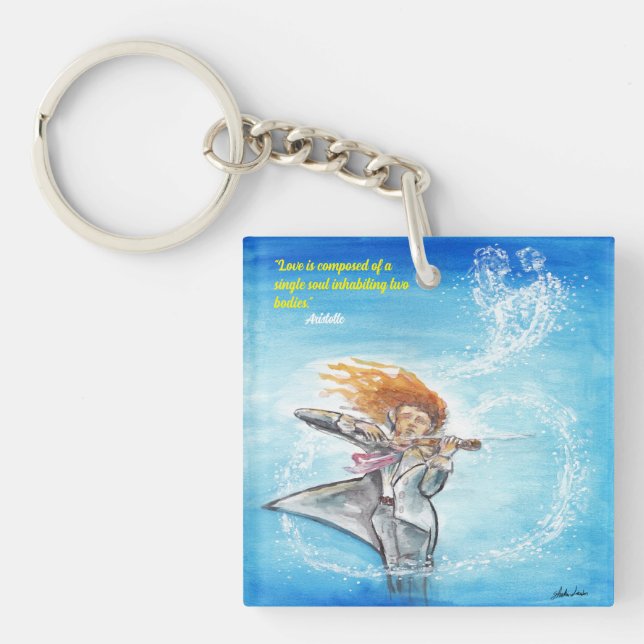 Valentine's Day Music Souls Beautiful Quote  Keychain (Front)