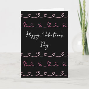Valentine's Day neon scribble heart drawing Card