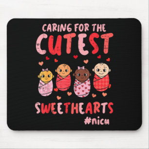 Valentines Day Nicu Nurse Caring Sweethearts Scrub Mouse Pad