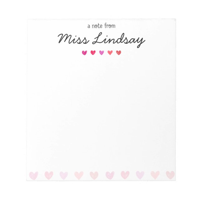 Valentines Day Note Pad (Front)
