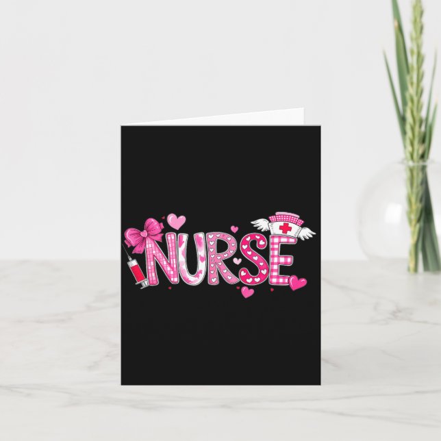 Valentines Day Nurse Graphic Nk Patterns For Woman Card (Front)
