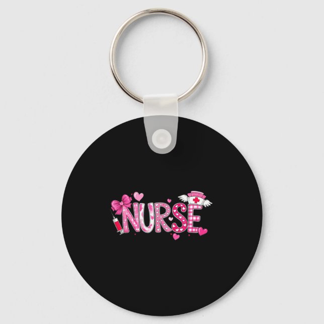 Valentines Day Nurse Graphic Nk Patterns For Woman Keychain (Front)
