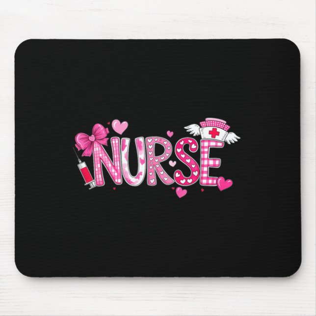 Valentines Day Nurse Graphic Nk Patterns For Woman Mouse Pad (Front)