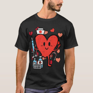 Valentines Day Nurse Heart Funny Nursing RN T-Shirt