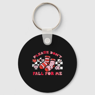 Valentines Day Nurse Socks Dont Fall For Me Scrub Keychain
