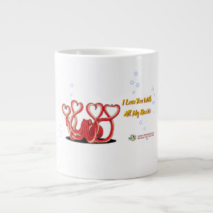 Valentine's Day Octopus Hearts Large Coffee Mug