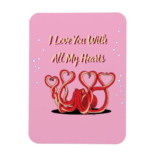 Valentine's Day Octopus Hearts Magnet