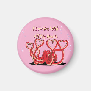 Valentine's Day Octopus Hearts Magnet