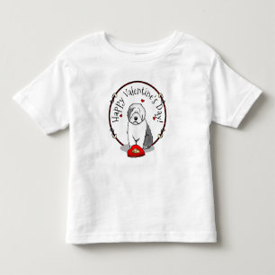 Valentine's Day Old English Sheepdog Grey 1 Cute Toddler T-shirt