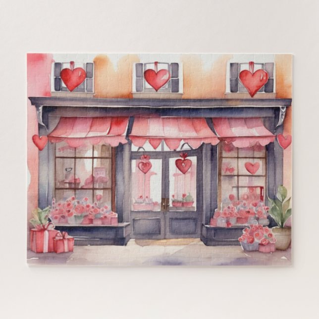 Valentine's Day Old Town Shop Jigsaw Puzzle (Horizontal)