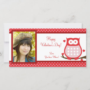 Valentine's Day Owl Photo Card Send Your Love!