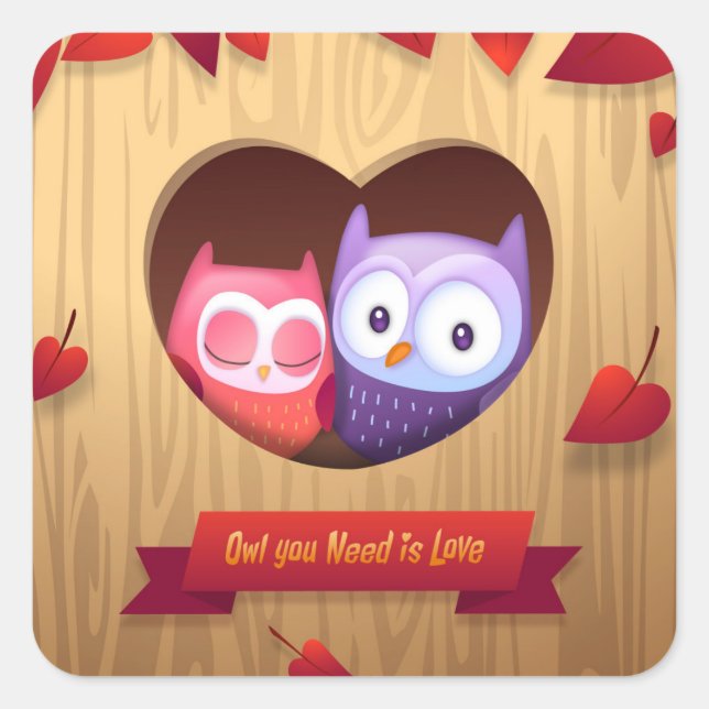 Valentine's Day Owl Sticker (Front)