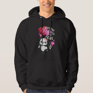 Valentine's day panda bear with hearts hoodie