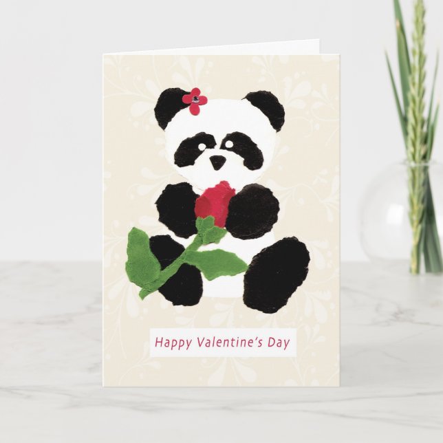 Valentine's Day Panda Holiday Card (Front)