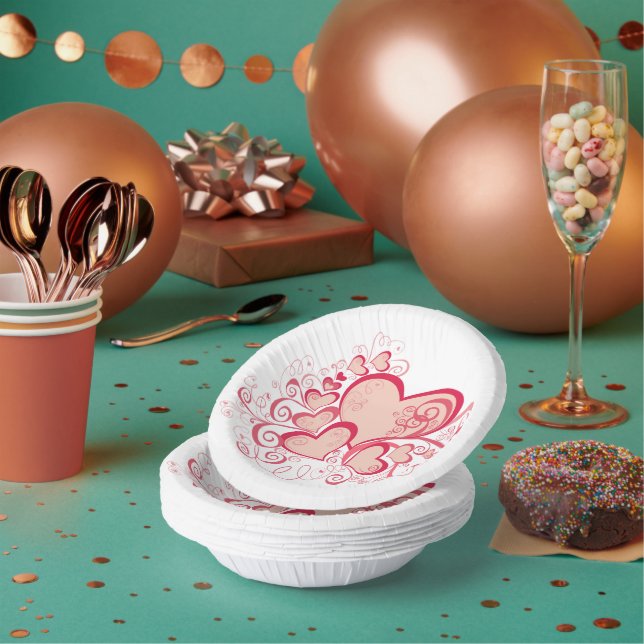 Valentine's Day Paper Bowls Paper Plate (Multi)