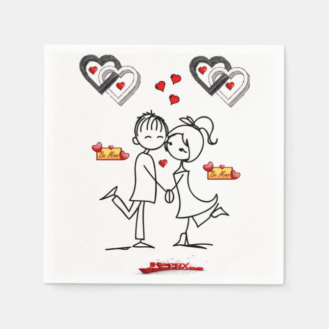 Valentine's Day Paper Napkins (Front)