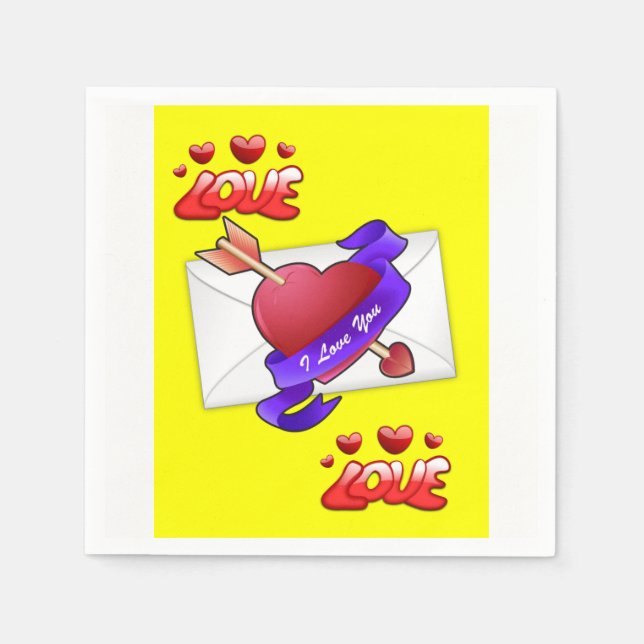 Valentine's Day Paper Napkins (Front)